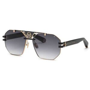 NEW PHILIPP PLEIN SUNGLASSES, BLACK/GRAY MEN EYEWEAR SPP077M 0302